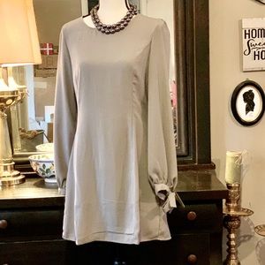 Long Sleeve Gray Shift Dress